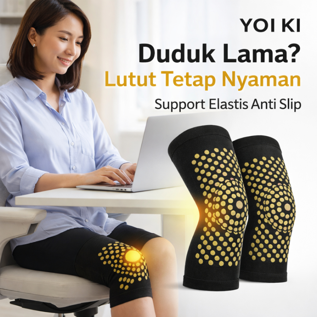YOI KI Korset Lutut Terapi Kesehatan Deker Pemanas Penghangat Dengkul Kaki Pria Wanita