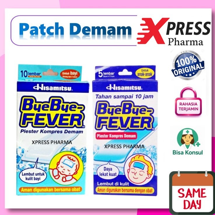 XPRESS  Bye Bye Fever - Plester Kompres Demam / byebye Panas Patch Koyo Tempel