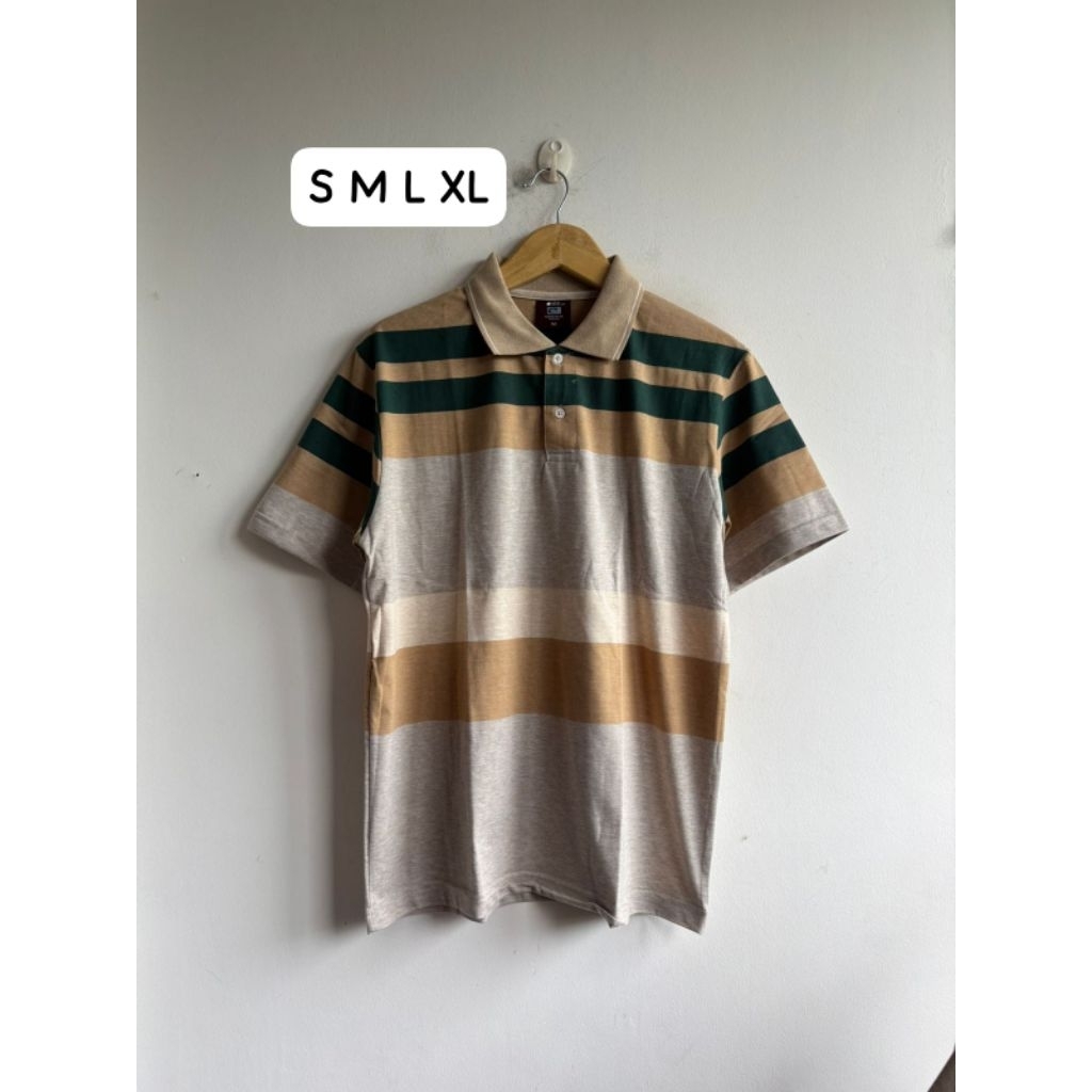 Kaos Kerah Pria Motif Salur Original Cole