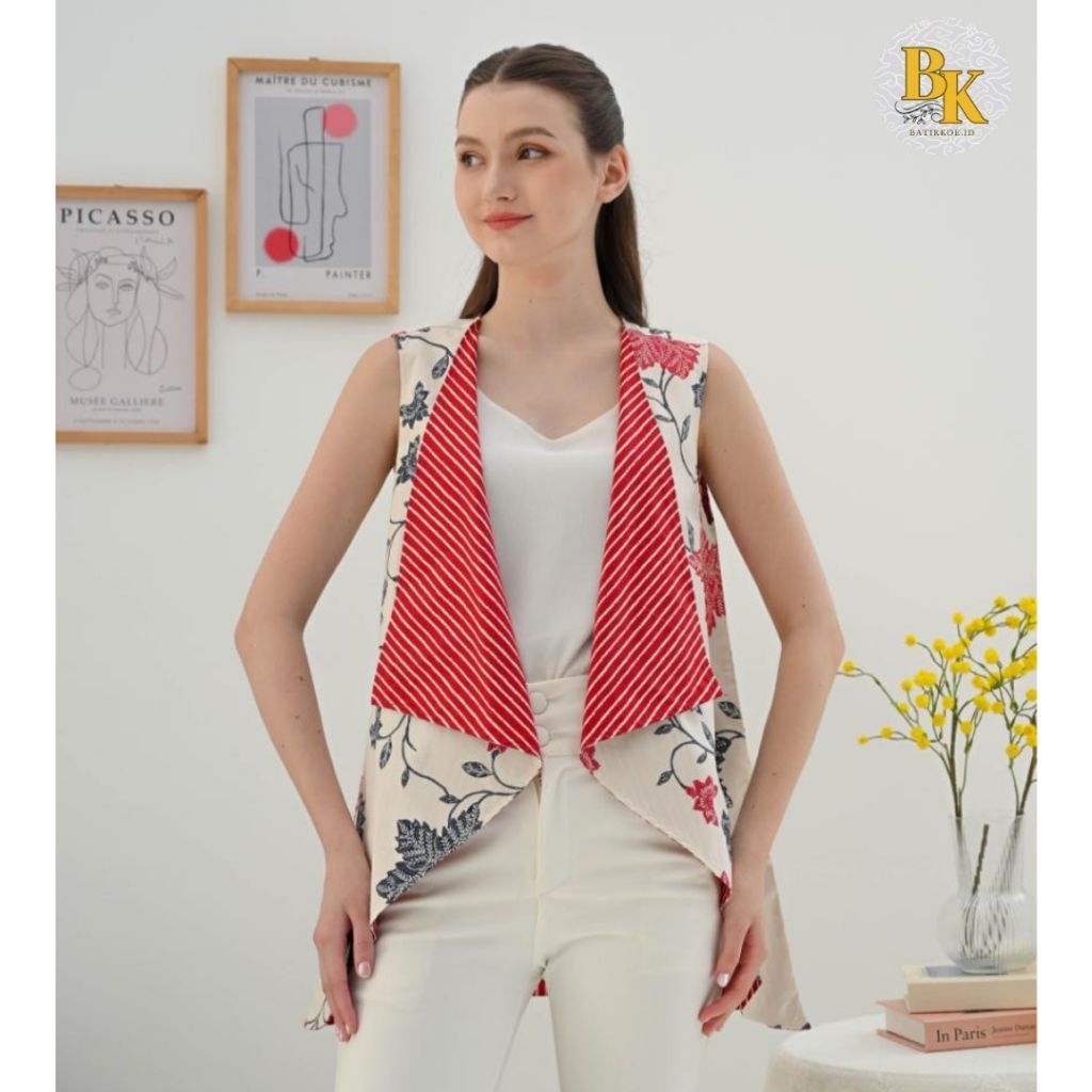 Outer Batik 158 YZ - Rompi Batik / Outer Batik / Luaran Batik Wanita/ Nuansa Batik/ Batik Etnik