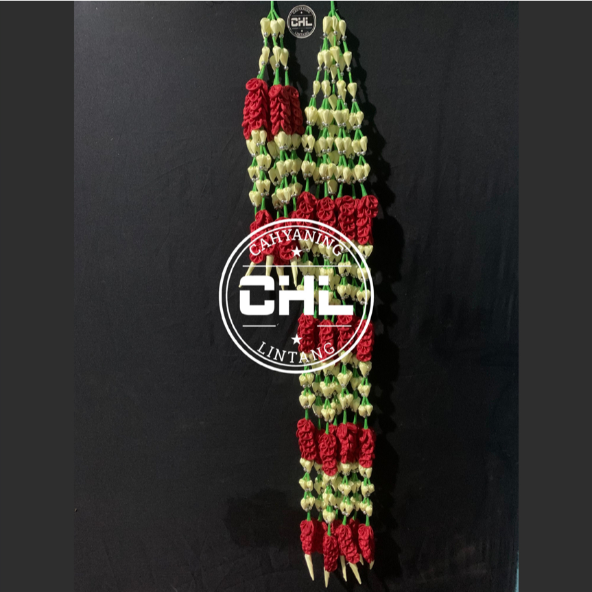 jurai mekar merah melati imitasi untuk karnaval