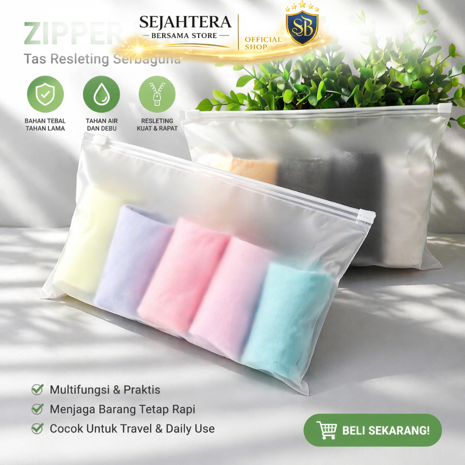 SB Zipper Bag / Zipper Lock / Zipper Storage Bag / Zipper Travel Pouch / Travel Pouch Serbaguna Zipp