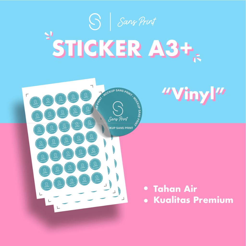 Cetak Print Sticker Label Vinyl A3+