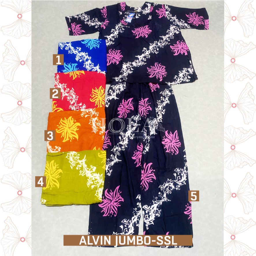 HOLA_FASH | A-Setelan Alvin Jumbo tangan 3/4 , Setelan Batik halus