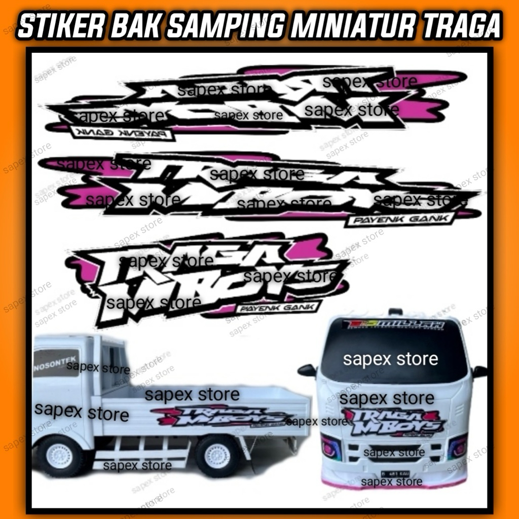 STIKER BAK SAMPING MINIATUR PICKUP TRAGA
