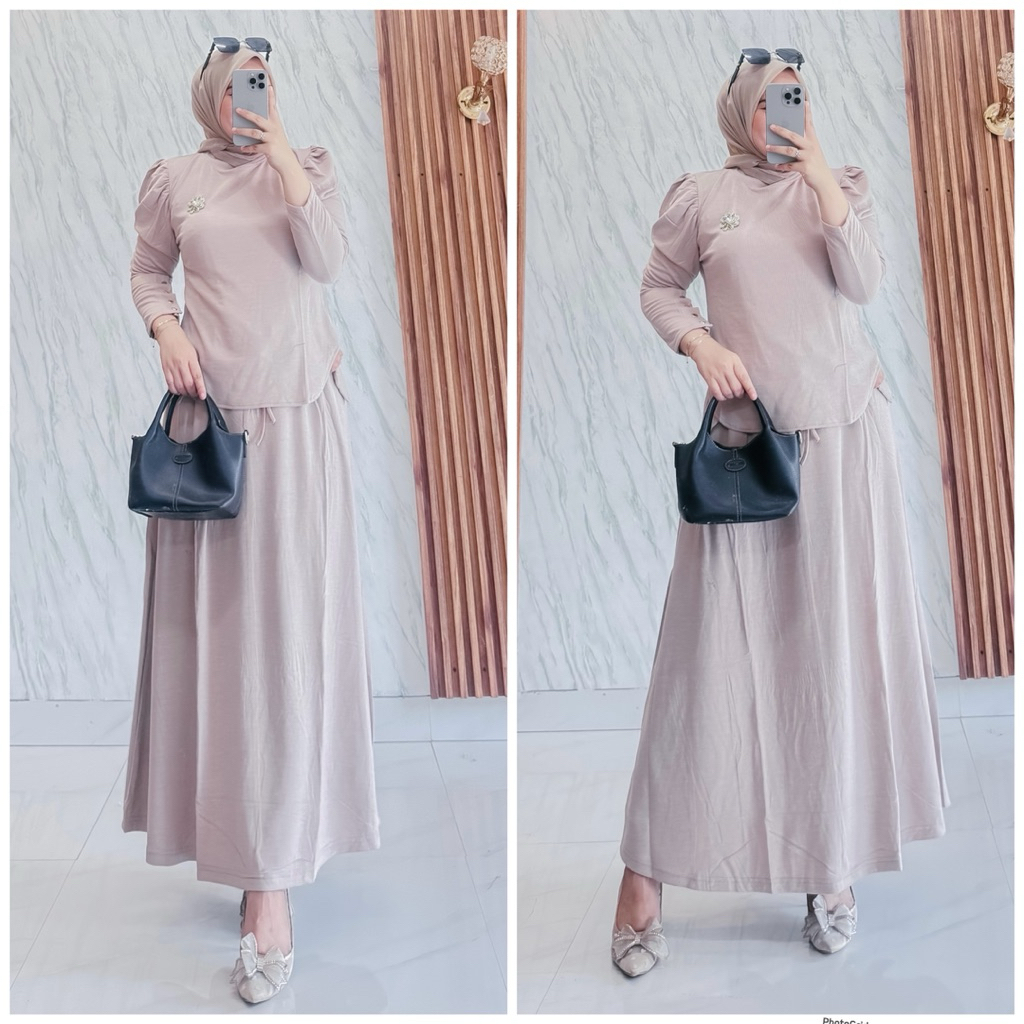 Setrok knit amenna  terbaru - Set rok knit amena clarke