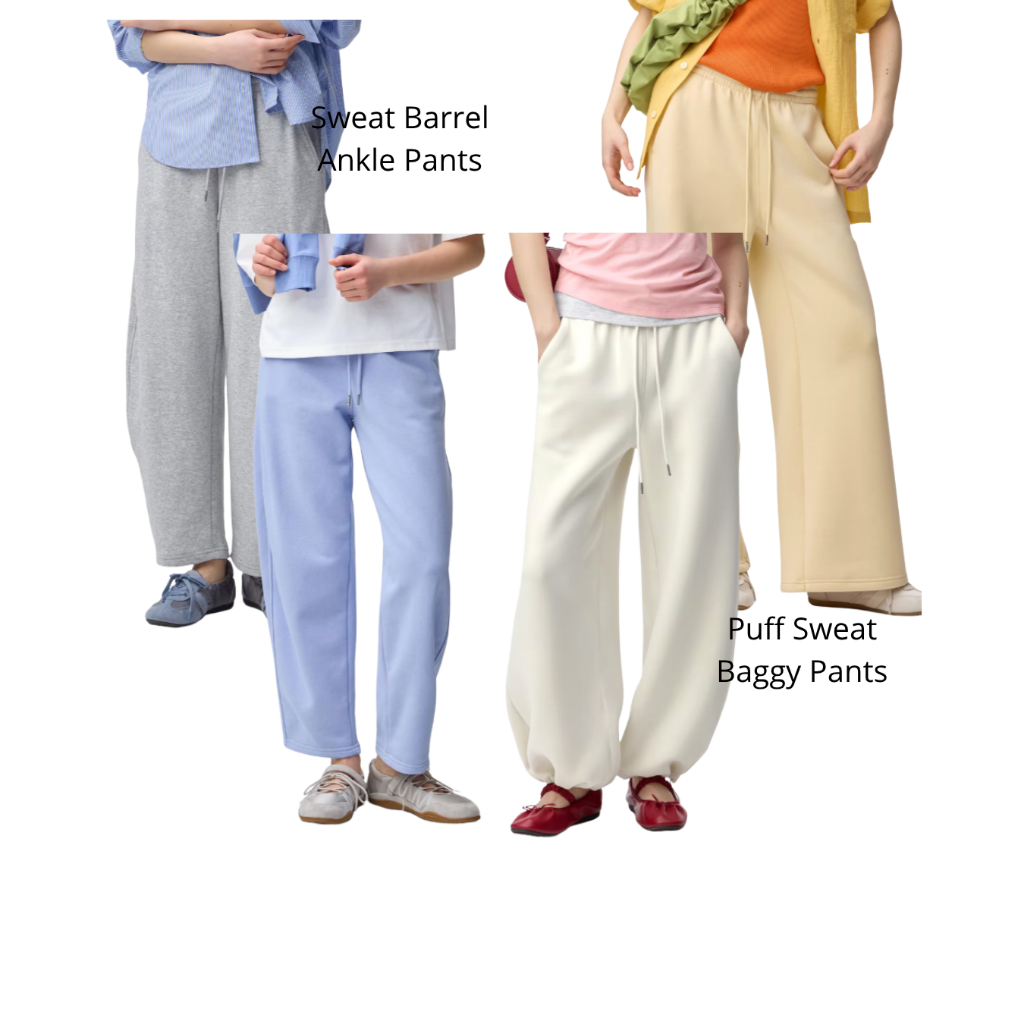 Women Sweat Baggy Pants (Standard Length 67.0-71.0cm) GU Japan