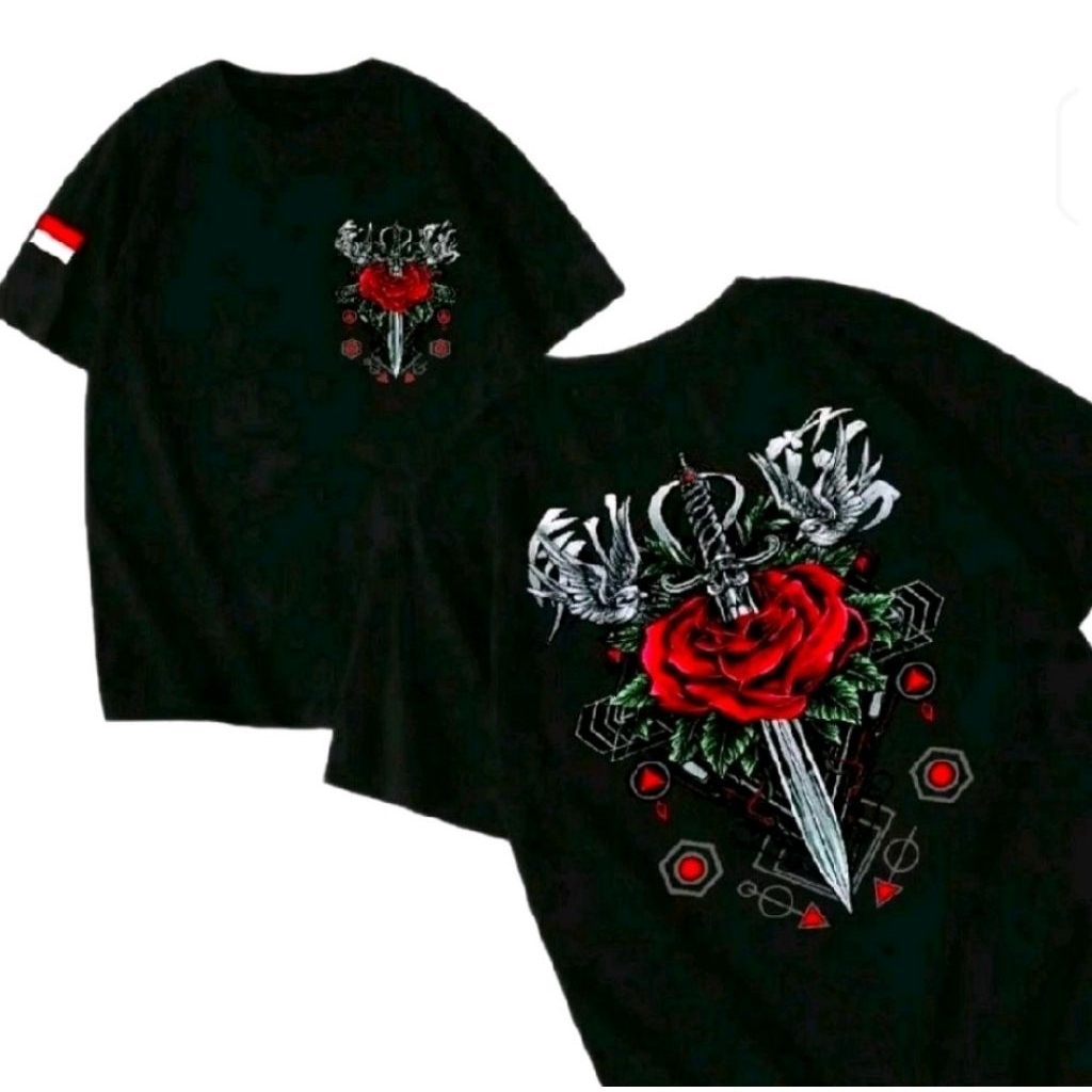 KAOS BUNGA MAWAR DAN PEDANG // KAOS VIRAL MAWAR PEDANG