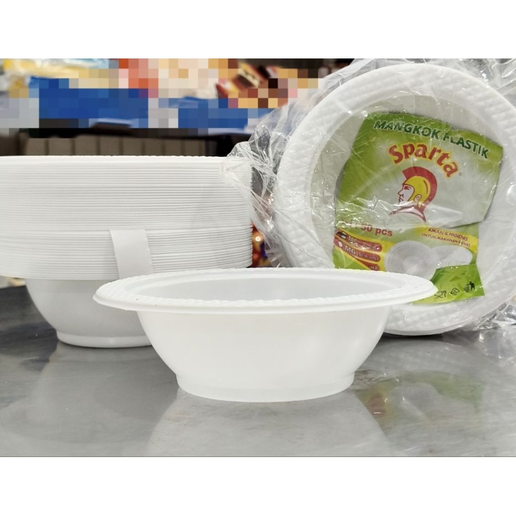 Mangkok Plastik Sparta uk.5 kecil 50pcs/Mangkok Plastik sekali Pakai uk. 5