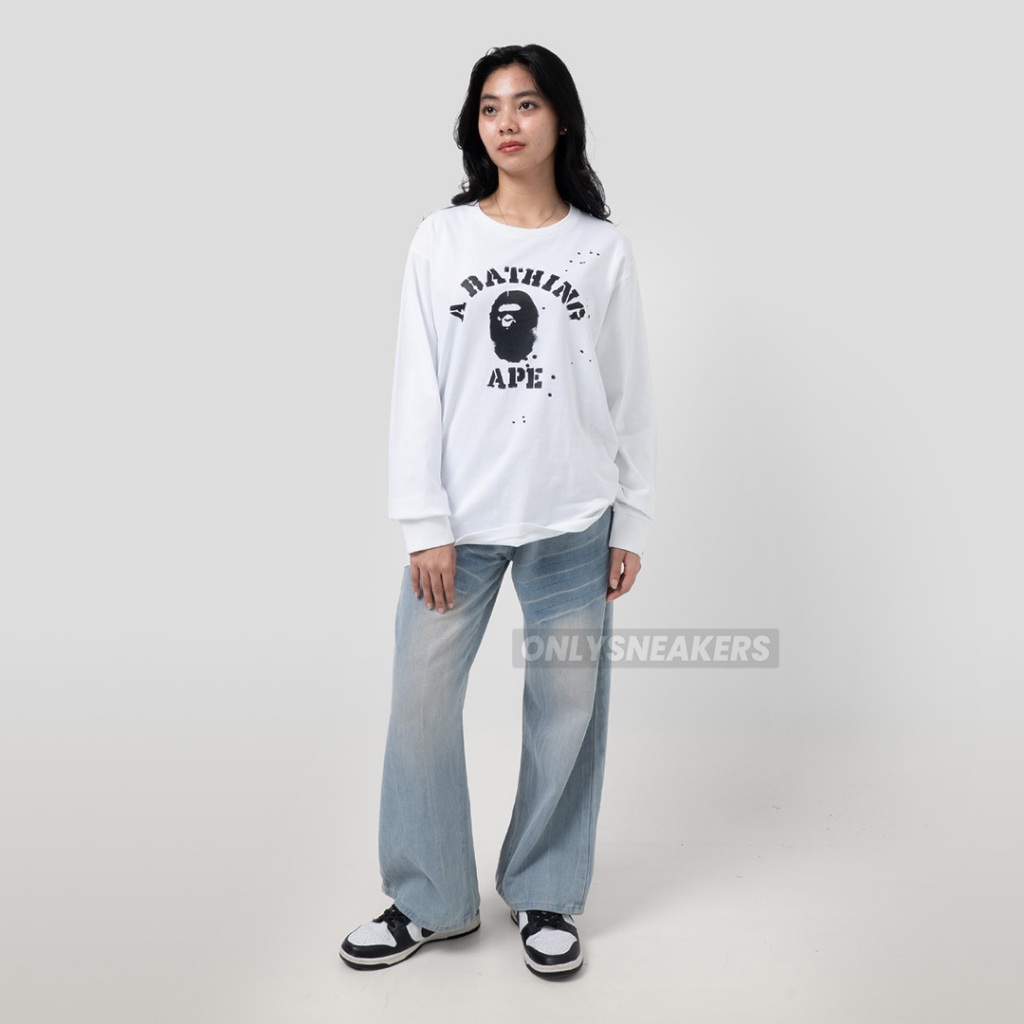 BAPE X JOSHUA VIDES COLLEGE WHITE LONG SLEEVE