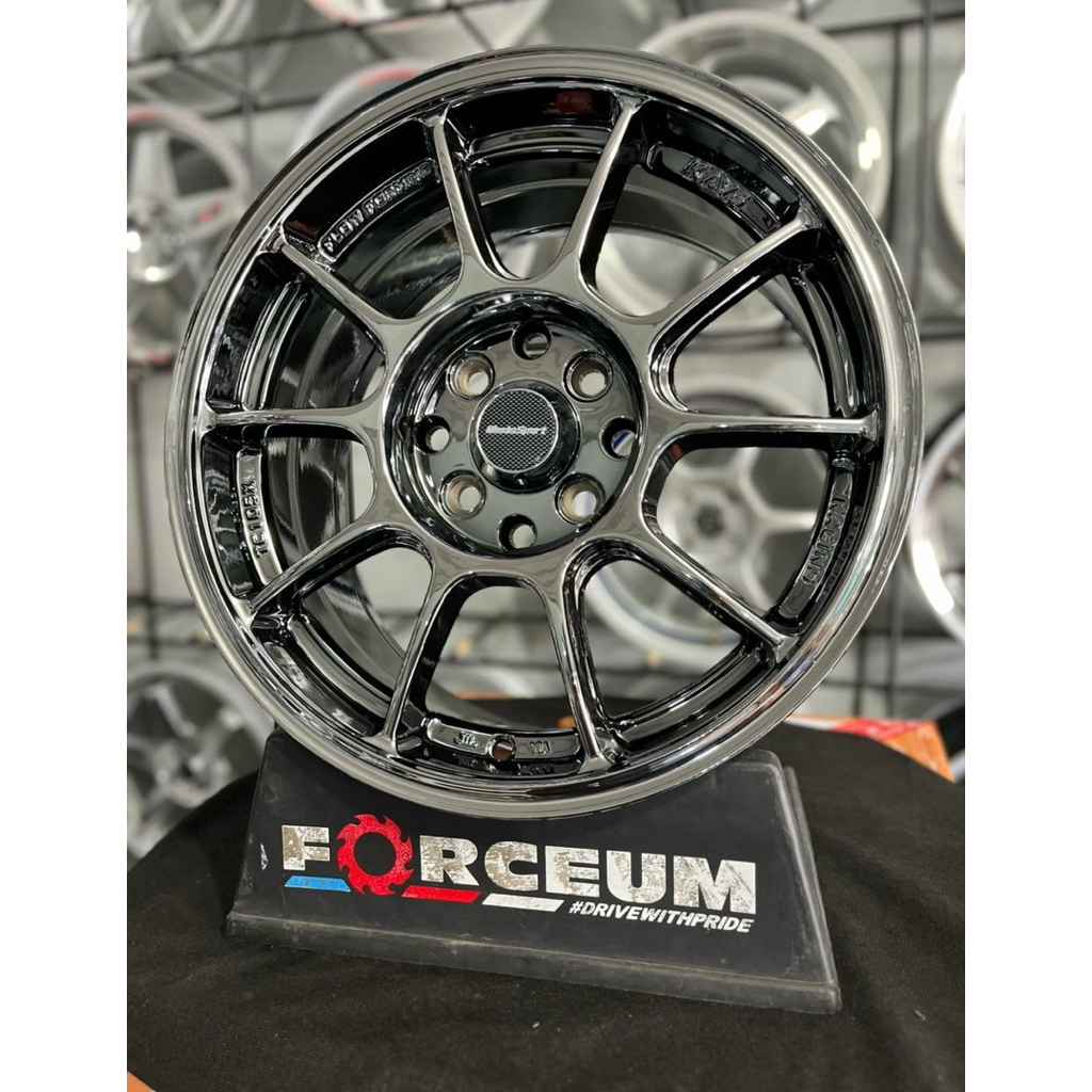 velg wedsport tc105 r15 black chrome lebar 6,5 et42 kondisi baru
