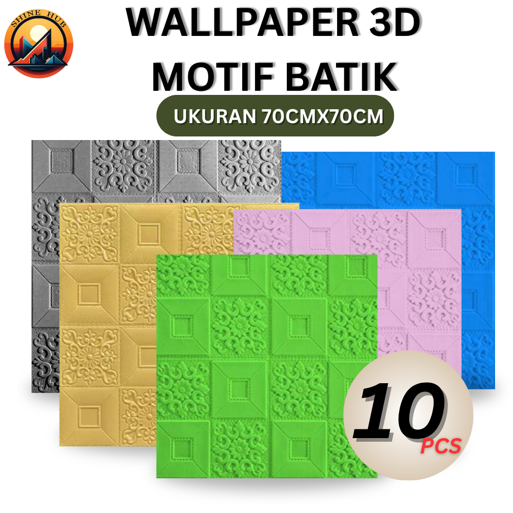 70*70cm 10PCS Wallpaper 3D Stiker Dinding / Wallfoam dinding 3d /Wallpaper dinding kamarList dinding
