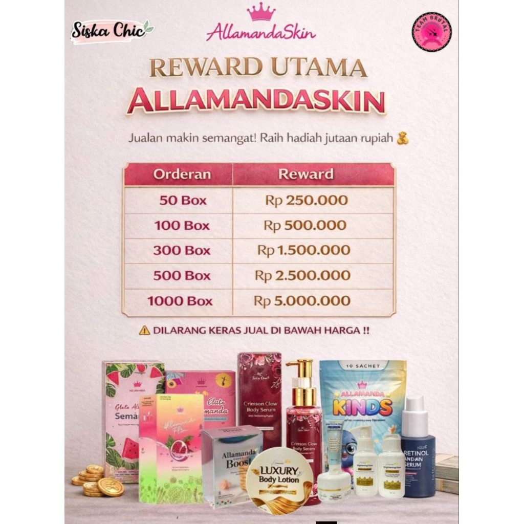 Paket Usaha Allamanda Skin siska chic bisnis dari rumah peluang usaha collagen drink viral