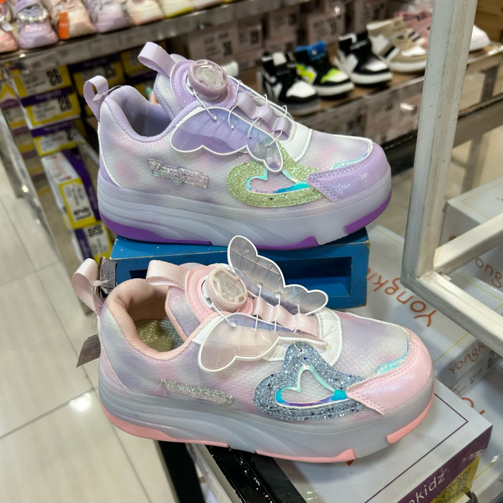 sepatu roda anak cewek LED/lampu YONGKIDZ original 32-37
