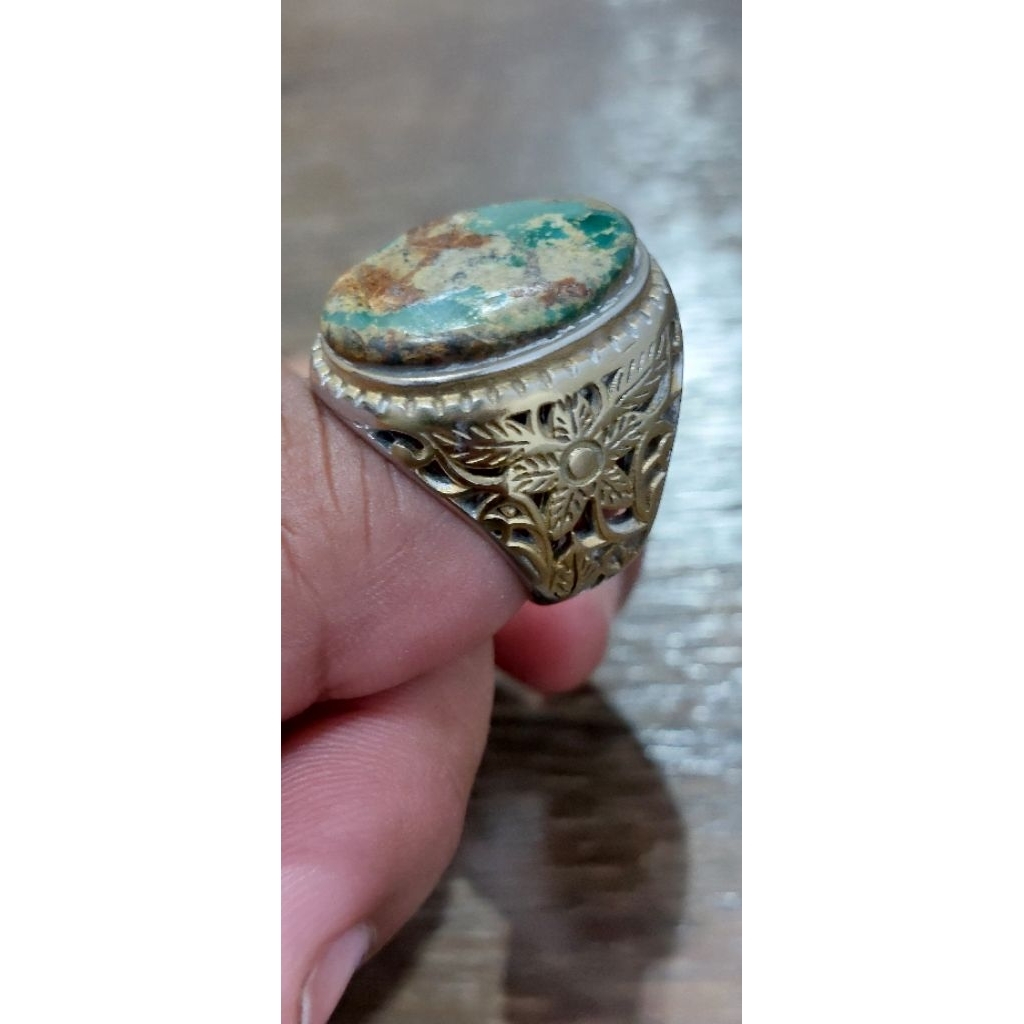 cincin akik pirus persia serat emas