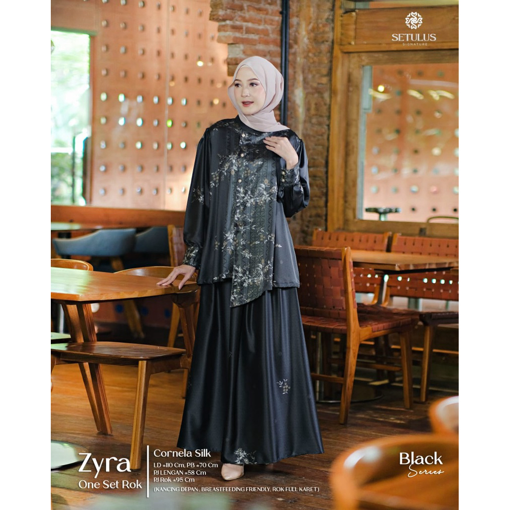 [Vican] Terbaru Zyra Lady • Kema • Sasima Set Rok Oneset Setelan Tunik Celana Rok BAHAN SILK MIX AIR