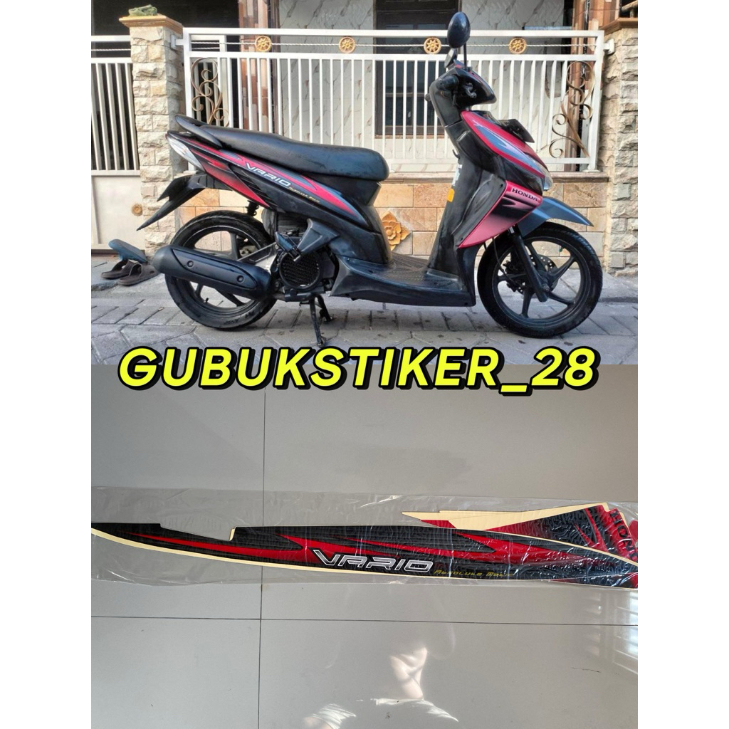 STRIPING STIKER LIS BODY MOTOR HONDA VARIO 110 KARBU 2007 MERAH
