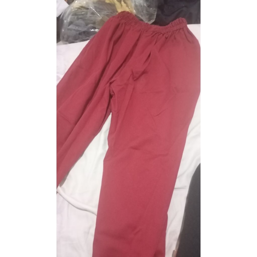 celana baju jaga scrub medis merah maroon ukuran L preloved bekas lama