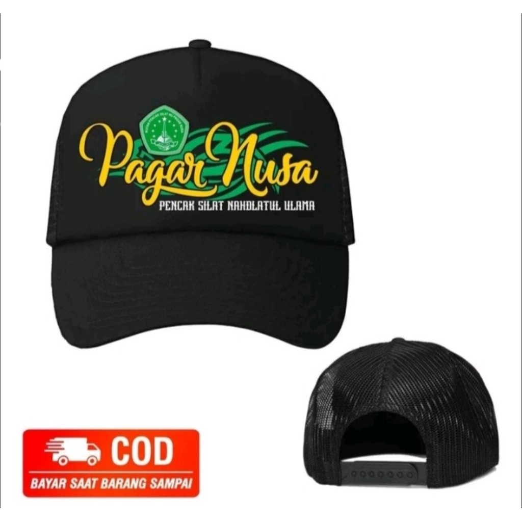 Topi trucker jaring sablon pagar nusa bisa costume nyaman dipakai keren
