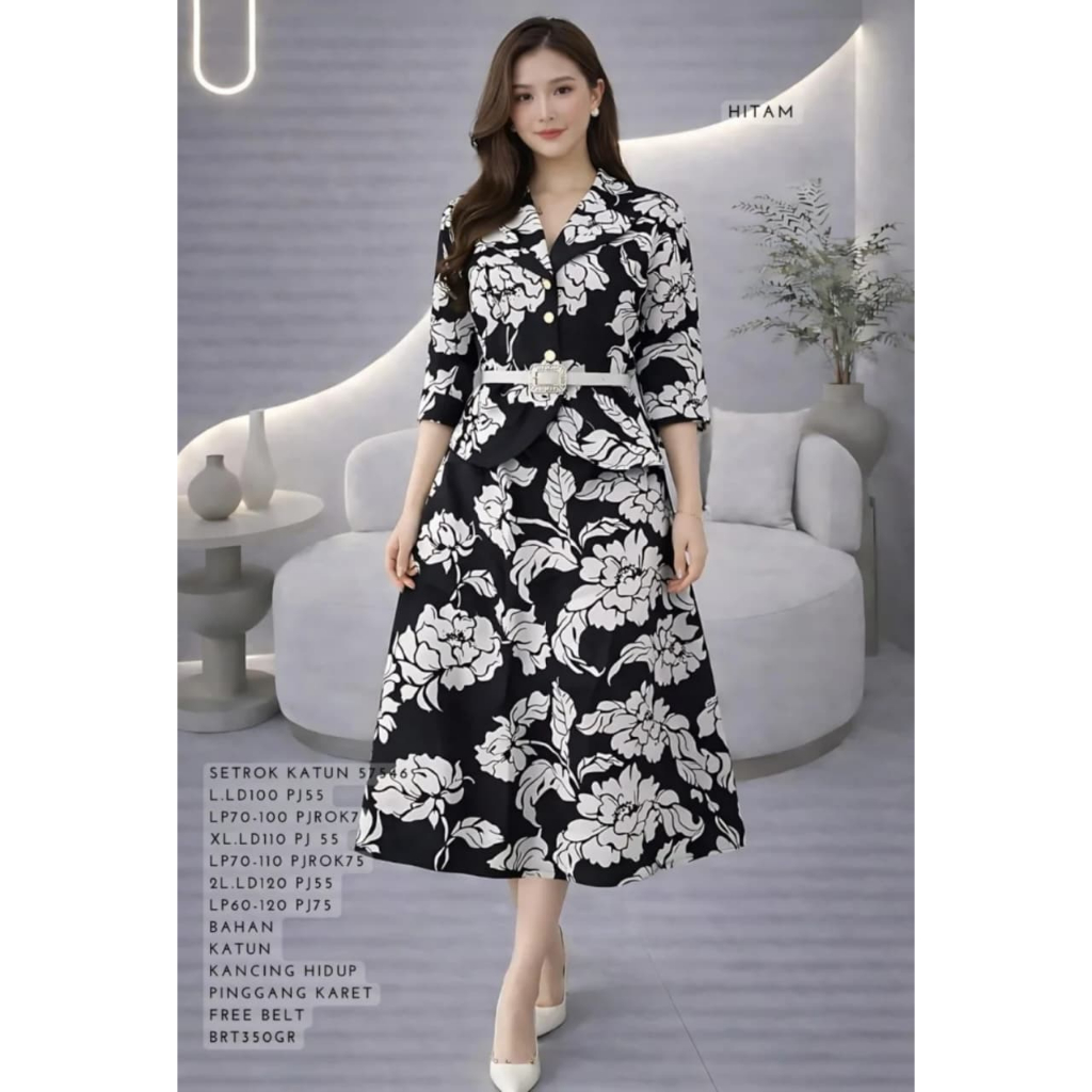 SET ROK WANITA DEWASA 57546 BAHAN KATUN TERSEDIA UKURAN STANDAR DAN JUMBO