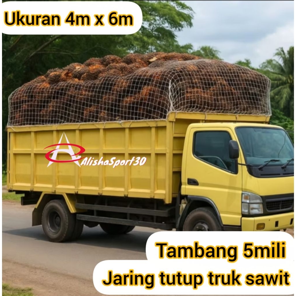jaring tutup mobil truk sawit | tutup truk sampah |tali 5mm, 4x6