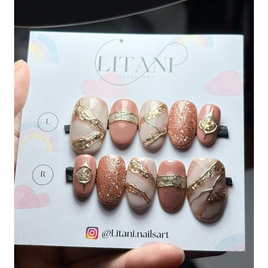 Nude Nails Design - PRESS ON NAIL / KUKU PALSU / NAIL ART/ KUKU PALSU MURAH