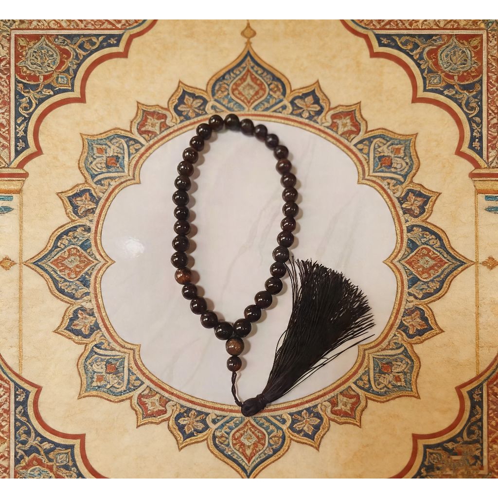 Tasbih 33 Butir Batu Yaman Wulung Original 12mm Terbaik
