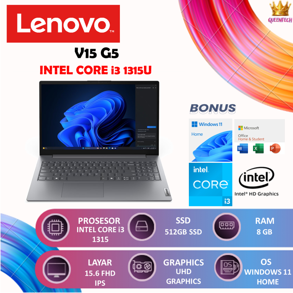Lenovo V15 G5 i3 1315U 8GB 512GB 15.6" FHD IPS Windows 11 OHS