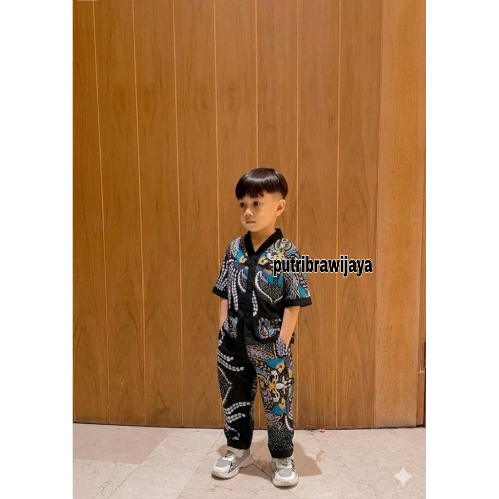 Piyama Batik Anak Laki-laki Usia 1 sampai 5 tahun Motif Batik Kekinian