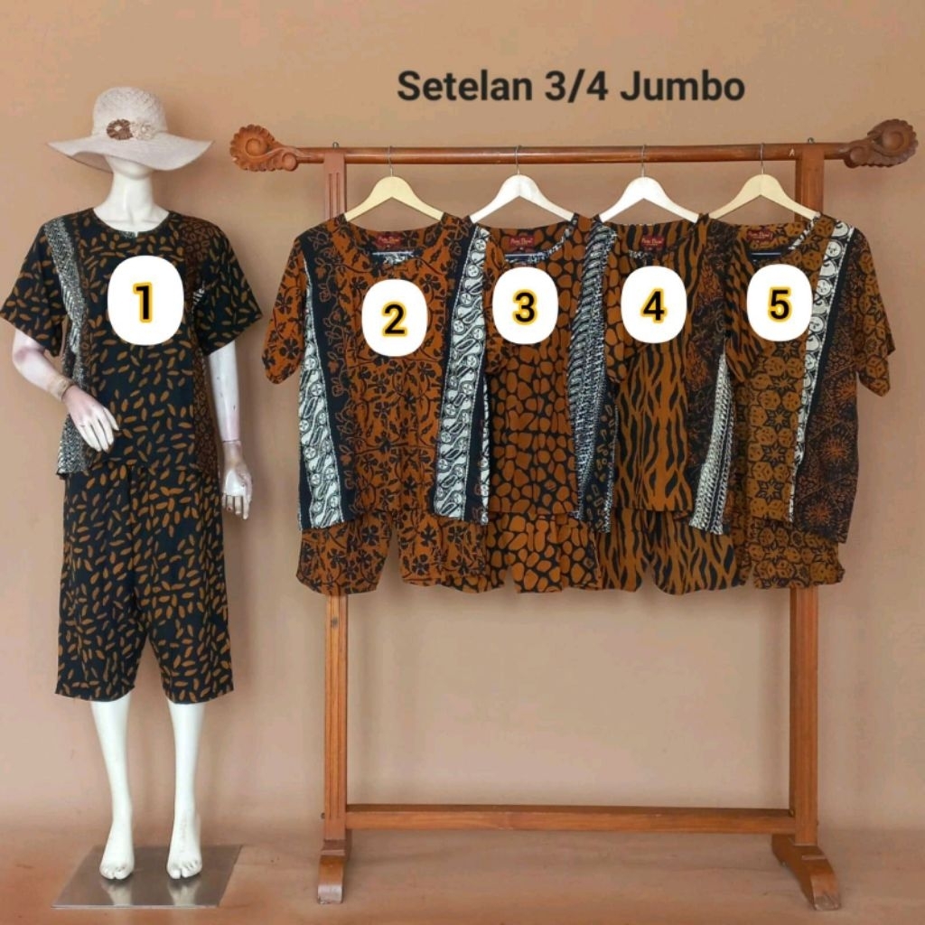 SETELAN CELANA PUTRI DIANA PEKALONGAN LENGAN 3/4 LD 115 [PELANGI DASTER]