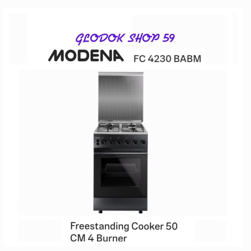 MODENA FC-4230BABM Kompor Gas Freestanding Cooker 50 cm  4 Tungku & Oven New
