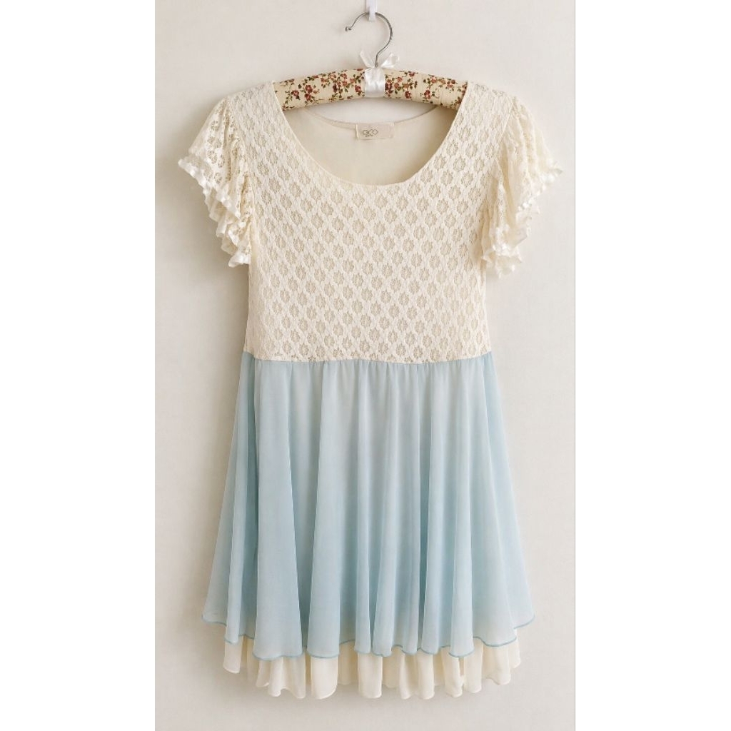 Mori Kei Style Dress Yoco Pastel Color Shabby Chic