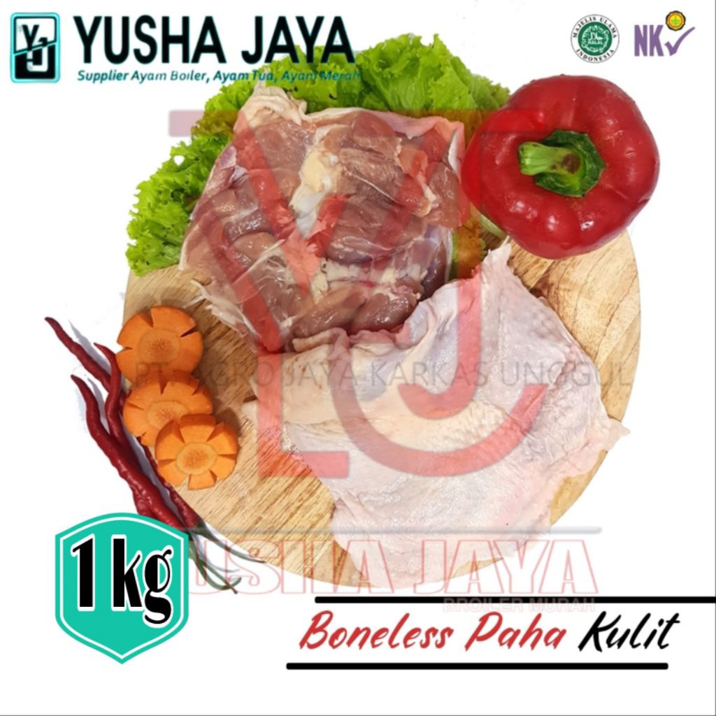 Fillet Paha Aym Dengan Kulit 1kg, Boneless Paha Kulit, Fillet Paha Segar, Fillet Paha Ayam Murah