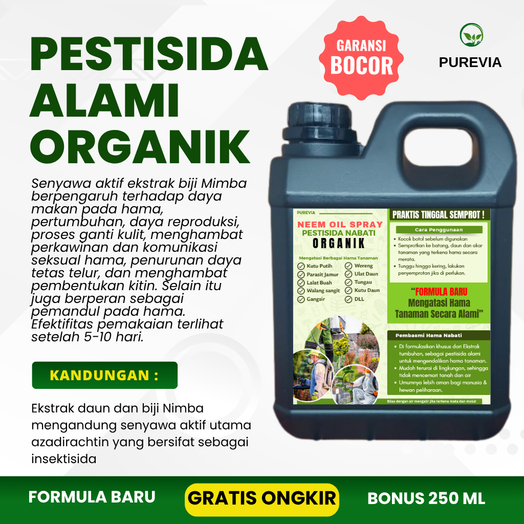 PUREVIA Pembasmi Hama Organik Kutu Putih Gulma Semut Ulat pada Tanaman Cabai Buah Hias Sayuran Cabe 