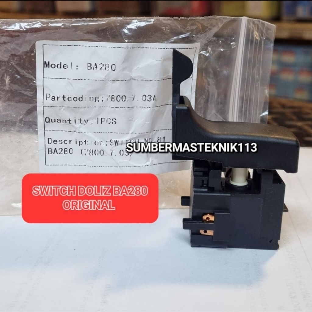 SWITCH DOLIZ BA280 SAKLAR ONOFF MESIN ROTARY HAMMER DOLIZ BA 280 ORIGINAL DOLIZ