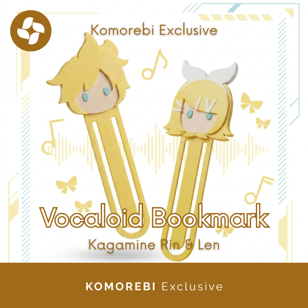 Bookmark Pembatas Buku Vocaloid 3D Print Chibi Kagamine Rin Len Figure Anime Stationery#KO484