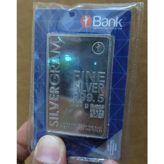 Fine Silver Perak Murni 999 Silver Bar Batangan Silvergram Silverium Antam 100 gram gr