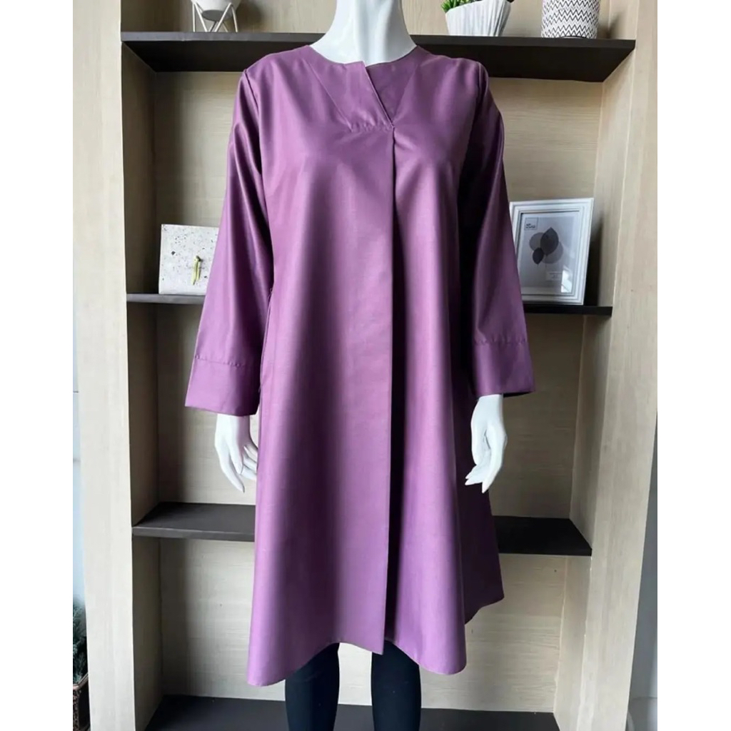 Baju Atasan Wanita Bahan Toyobo Tunik Wanita Toyobo Tunik Wanita Terbaru Tunik Wanita Kerah V