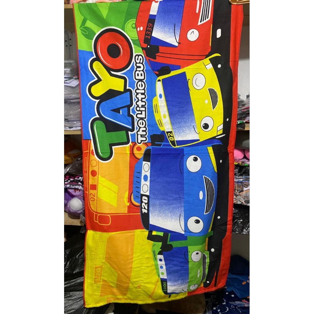 Handuk Mandi Anak Karakter Tayo Bis Kecil Kids Ukuran 140x70