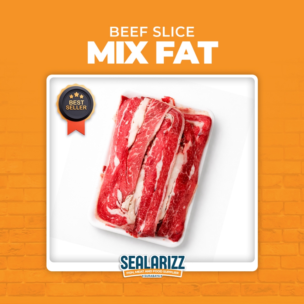 Beef Slice Mix Fat / Slice AUS / Shortplate Mix / Daging Slice Lemak / Sukiyaki / Daging Surabaya