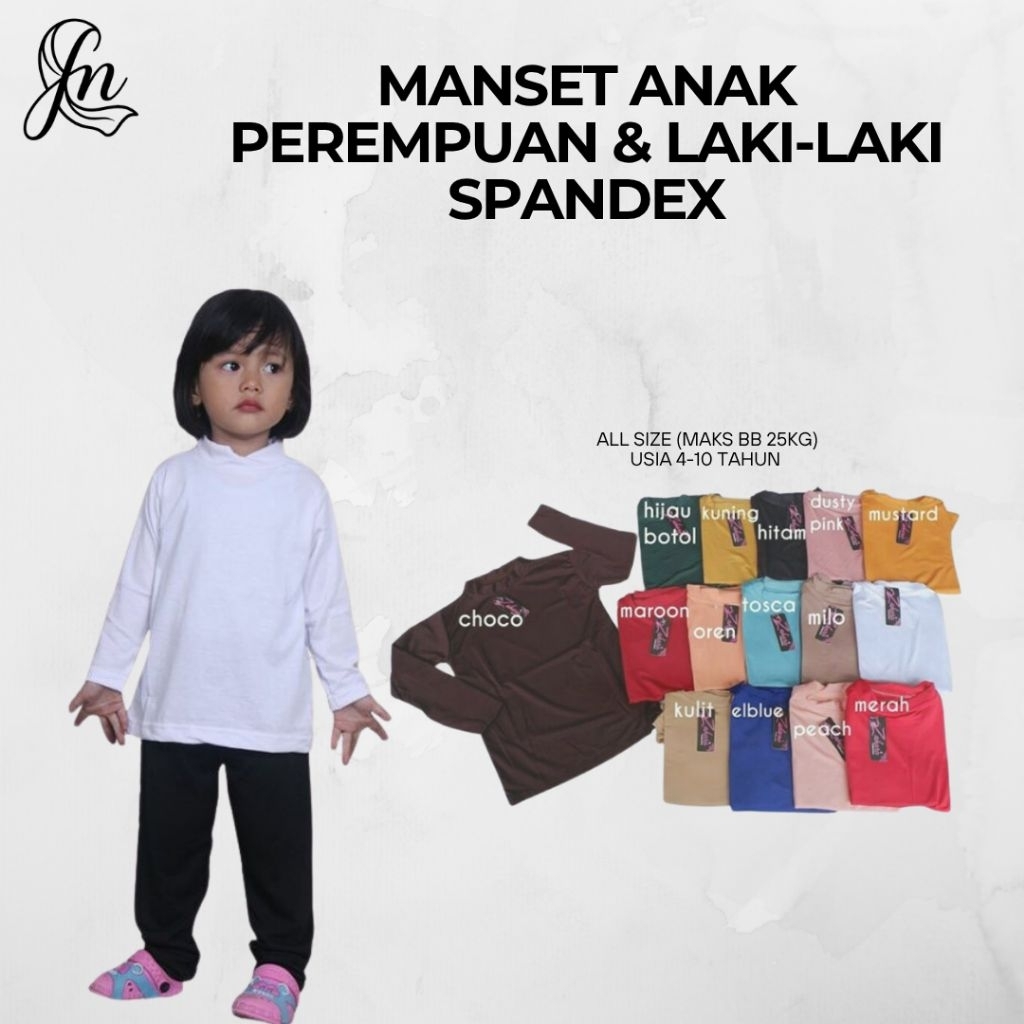Manset Baju Anak Laki-Laki & Perempuan Spandek 3-8 Tahun - Kaos Dalaman Anak Premium - Kaos dalaman 