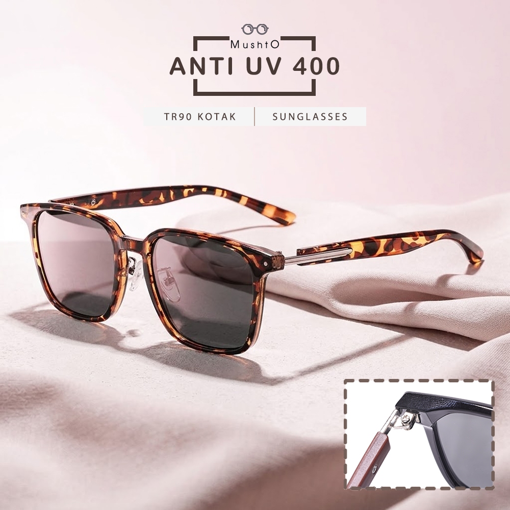 Mushto Kacamata Sunglasses Anti UV 400 Protection Bentuk Kotak Bahan Tr90 Kacamata Trendy Fashion Un
