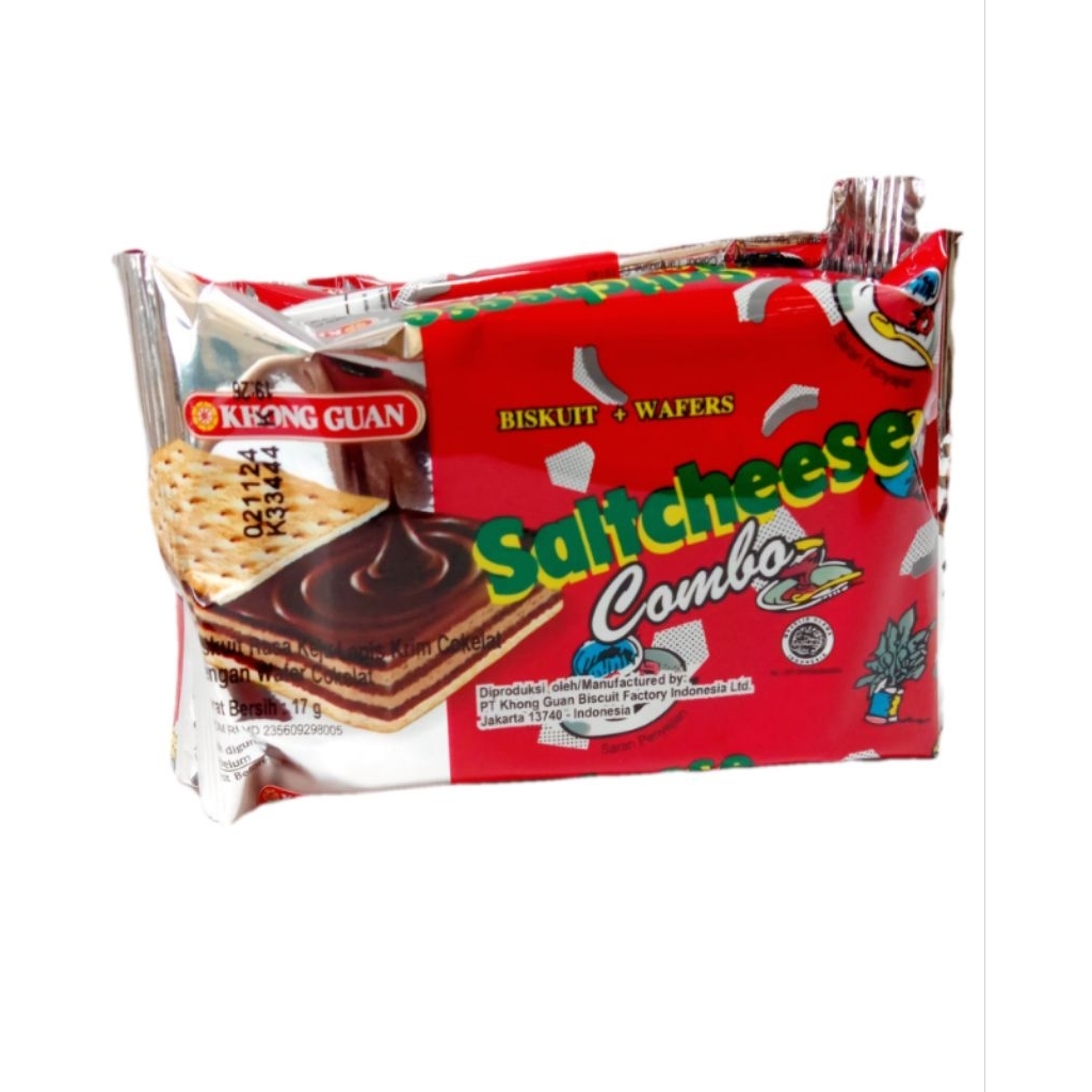 Khong Guan Biskuit Saltcheese Combo 10 Bungkus - Keju Lapis Coklat