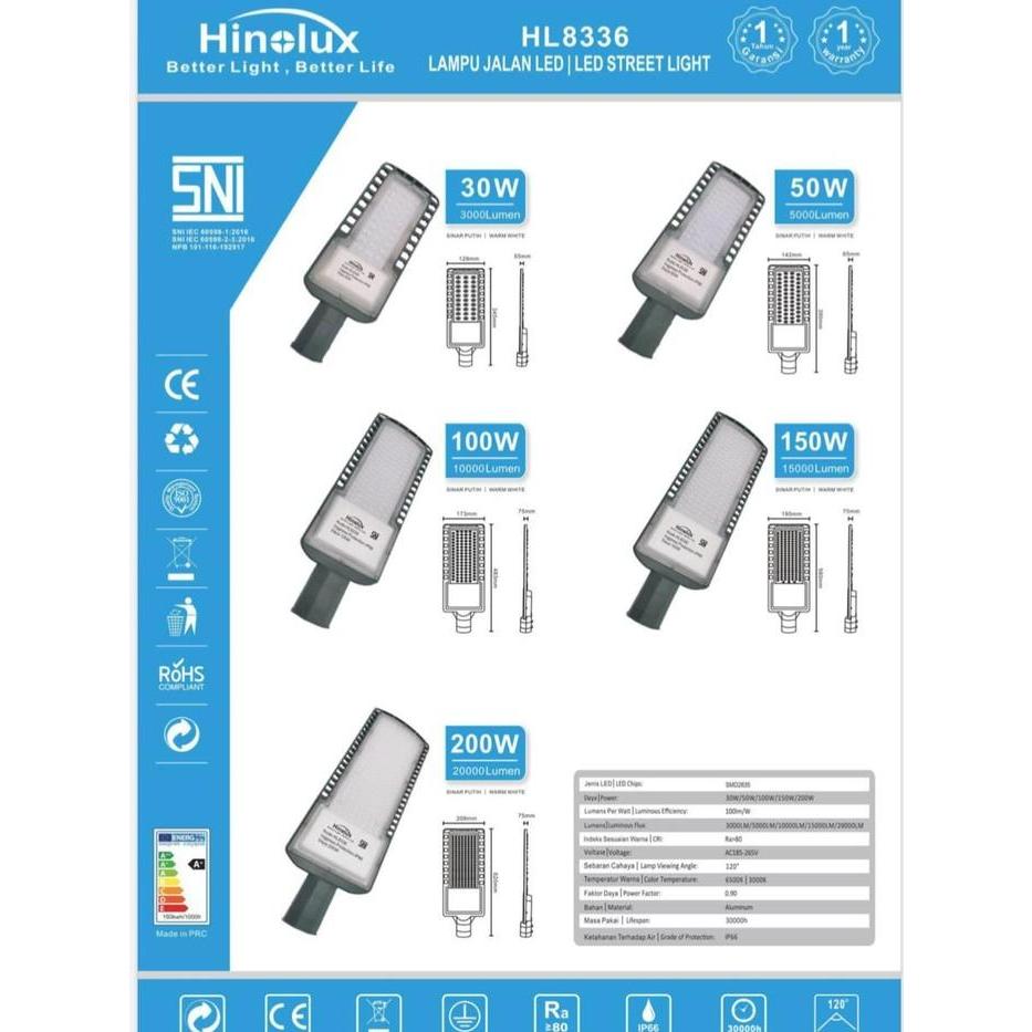 Lampu Jalan PJU Hinolux SNI 100W 200W HL8336 LED SMD PJU STREET LIGHT HINOLUX