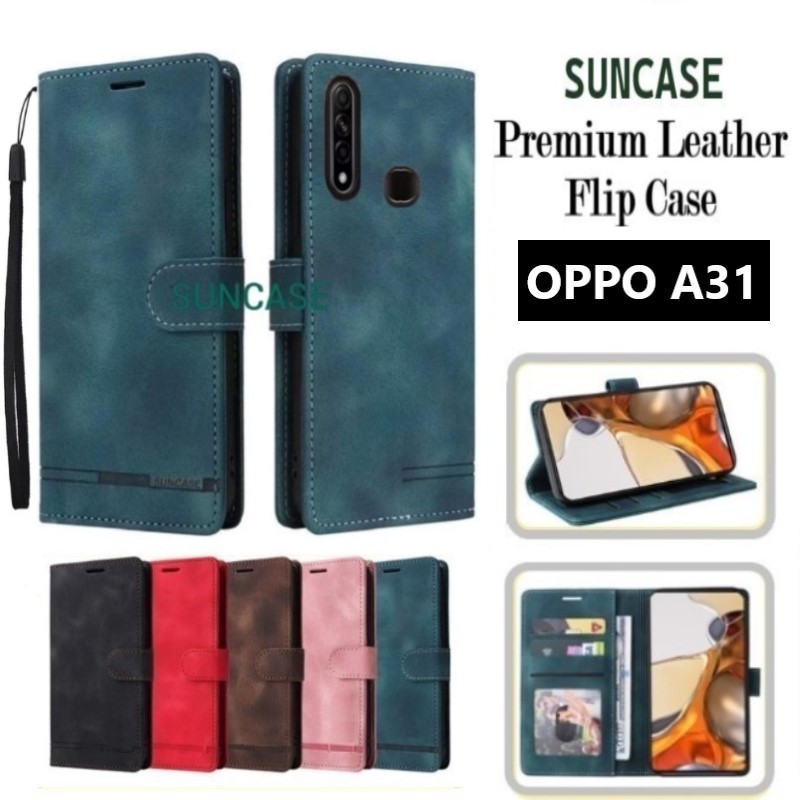 Casing hp OPPO A31 model flip dompet softcase premium ada tali