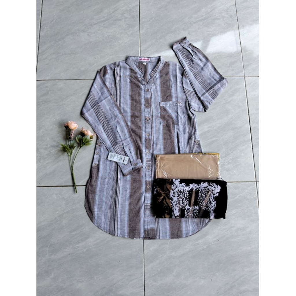 Setelan santri putri tunik Al latief/baju/sarung/sarung