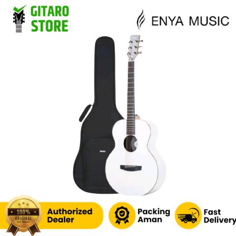 Gitar Akustik Enya X0 Em White Guitar Acoustic Enya X0 Em Wh with Bag Original