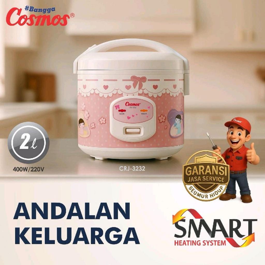 Cosmos Rice Cooker Rice Cooker / Magic Com  Non Stick Cosmos CRJ 3232 / CRJ3232 CRJ-3232 - 2L (2 Lit