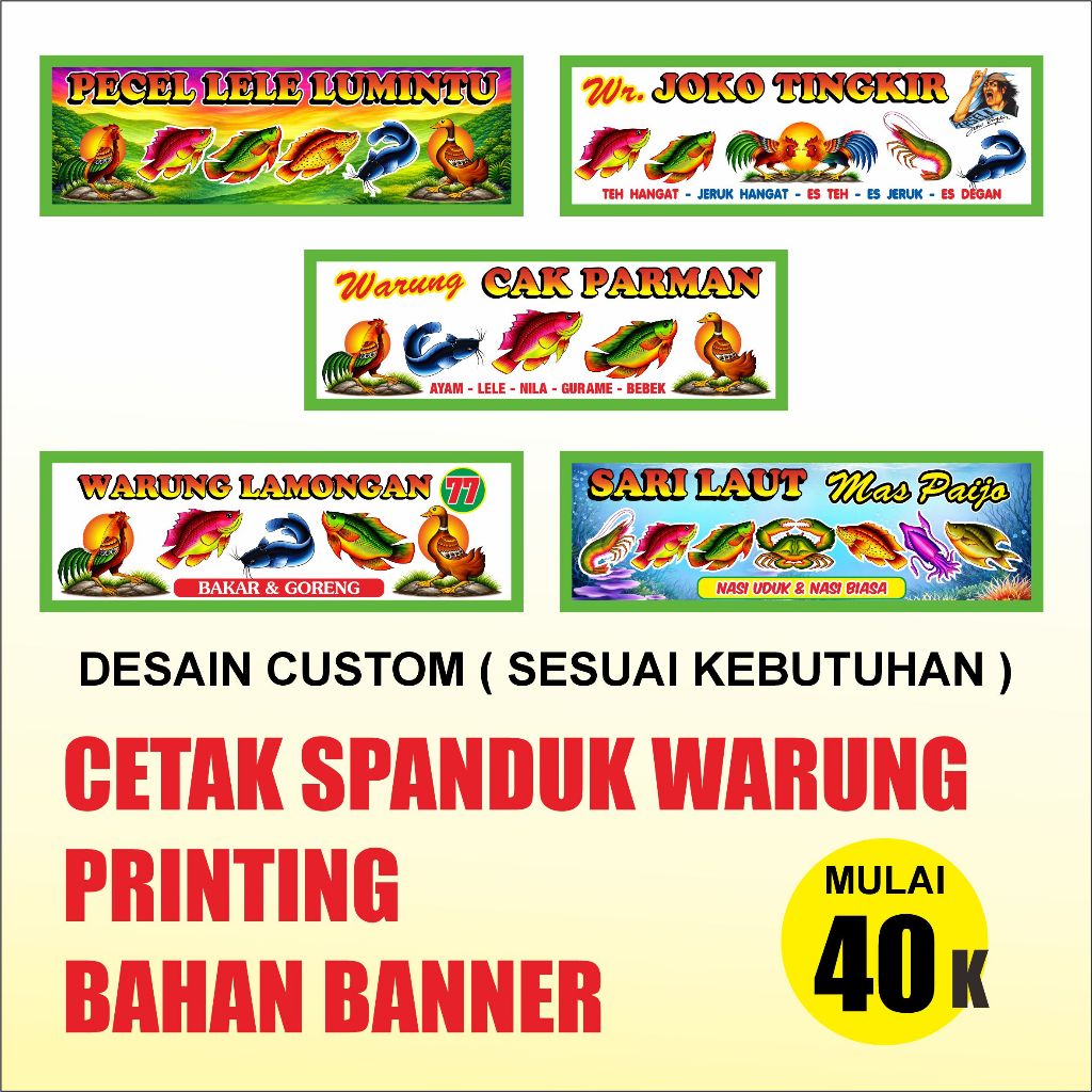 SPANDUK WARUNG LAMONGAN BAHAN BANNER