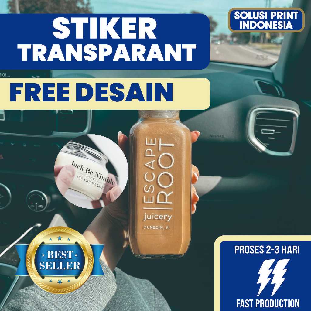 Stiker Transparant Brand Makanan Minumana Kebutuhan Lainnya